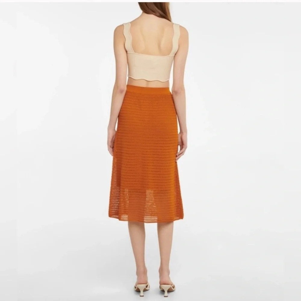 Vince Vibrant Orange Midi Skirt - Picture 2 of 6